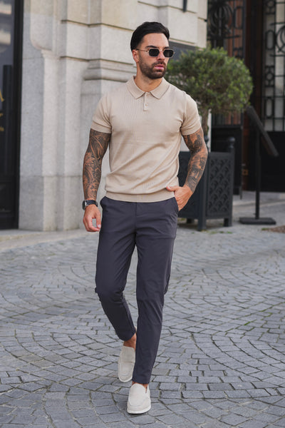 THE SLIM FIT TROUSERS - ANTRACIET