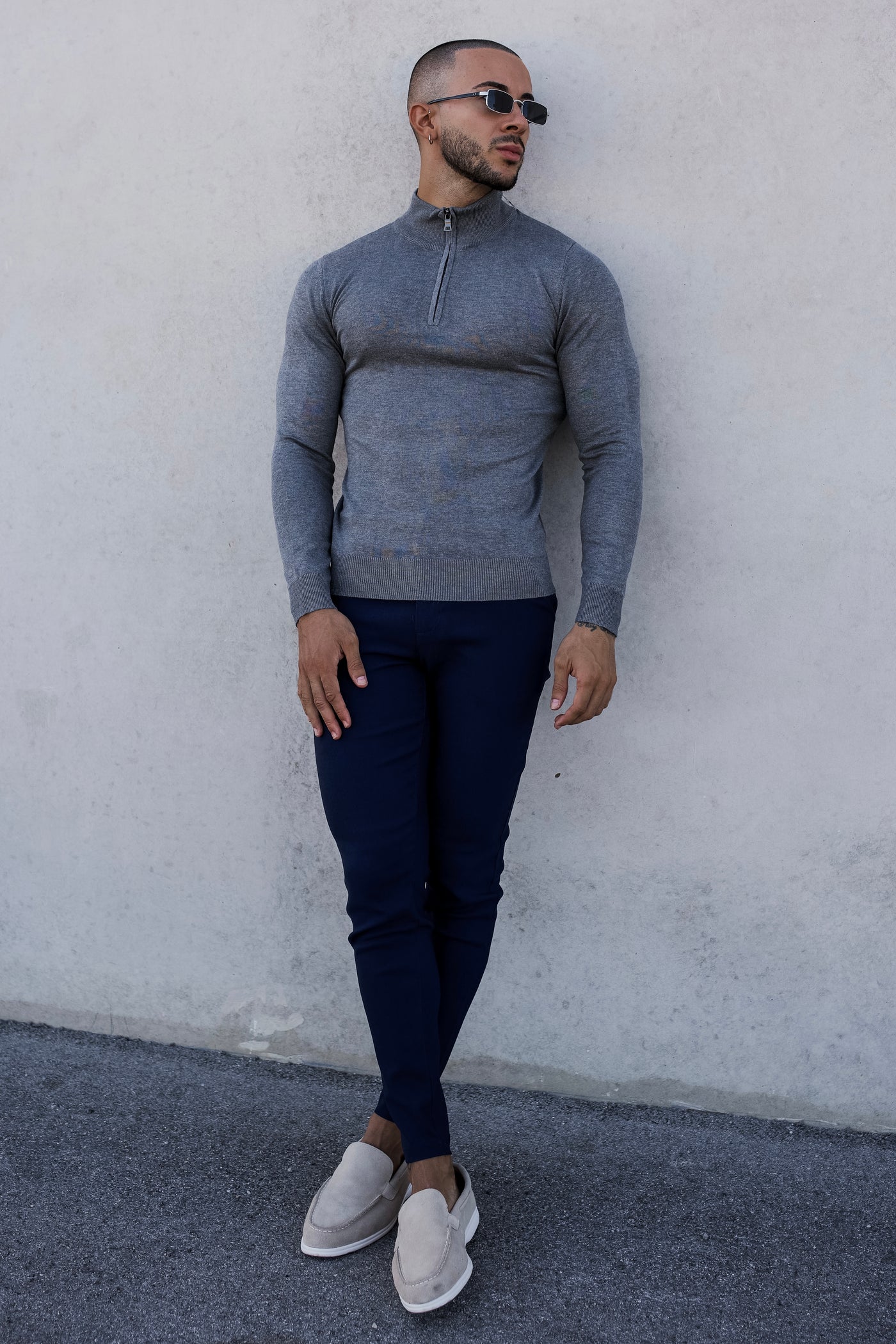 THE HALFZIP KNIT - GREY