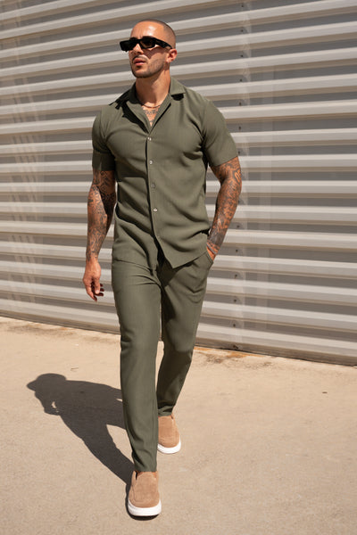 THE IBIZA SET - BLOUSE + BROEK - KHAKI