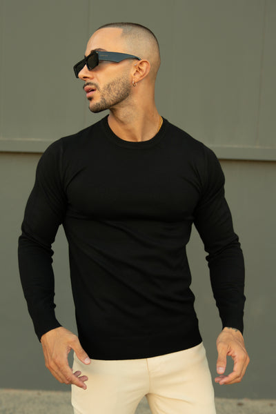 THE CREWNECK KNIT - BLACK
