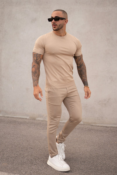 THE PABLO KNITWEAR T-SHIRT - BEIGE 