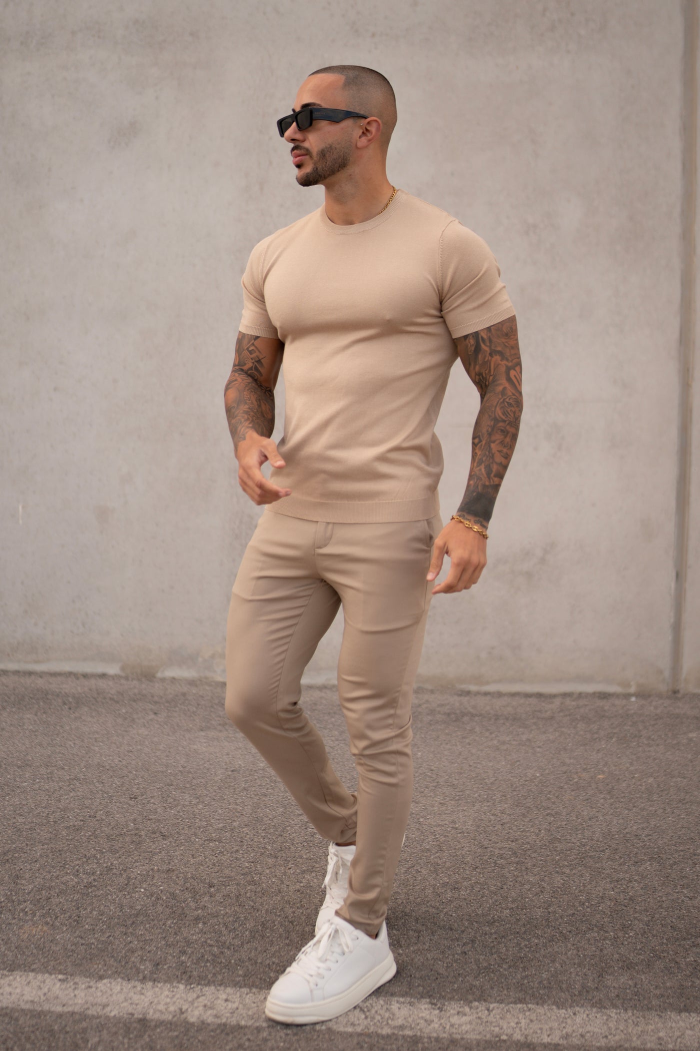 THE PABLO KNITWEAR T-SHIRT - BEIGE