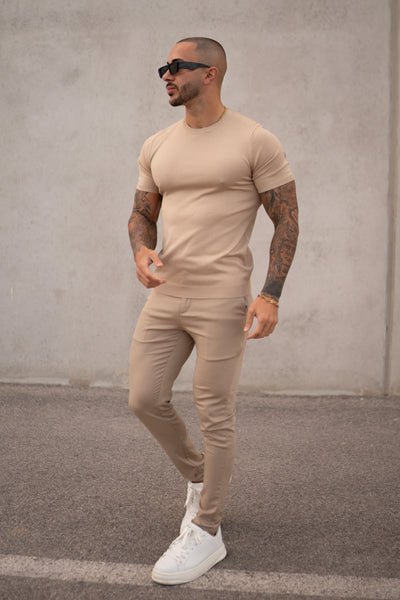 THE PABLO KNITWEAR T-SHIRT - BEIGE 