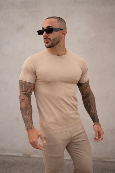 THE PABLO KNITWEAR T-SHIRT - BEIGE