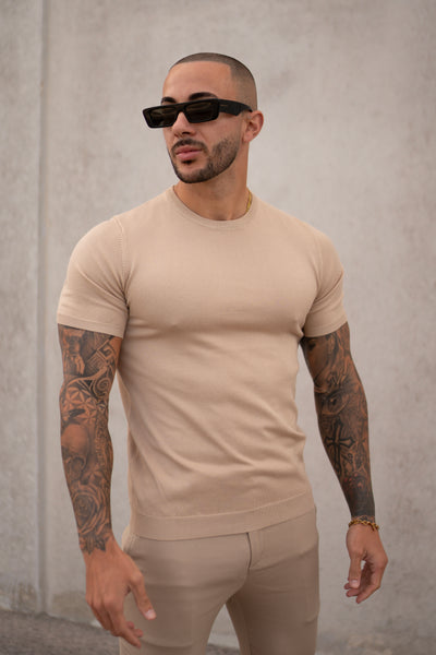 THE PABLO KNITWEAR T-SHIRT - BEIGE