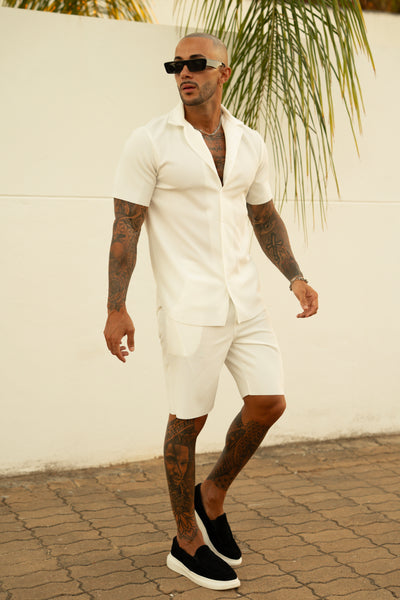 THE MYKA SET - BLOUSE + SHORT - WHITE