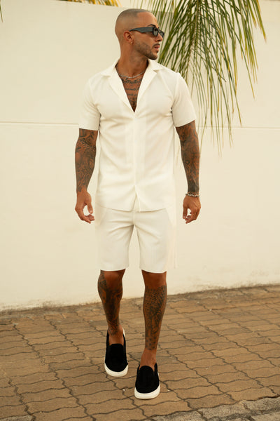 THE MYKA SET - BLOUSE + SHORT - WHITE