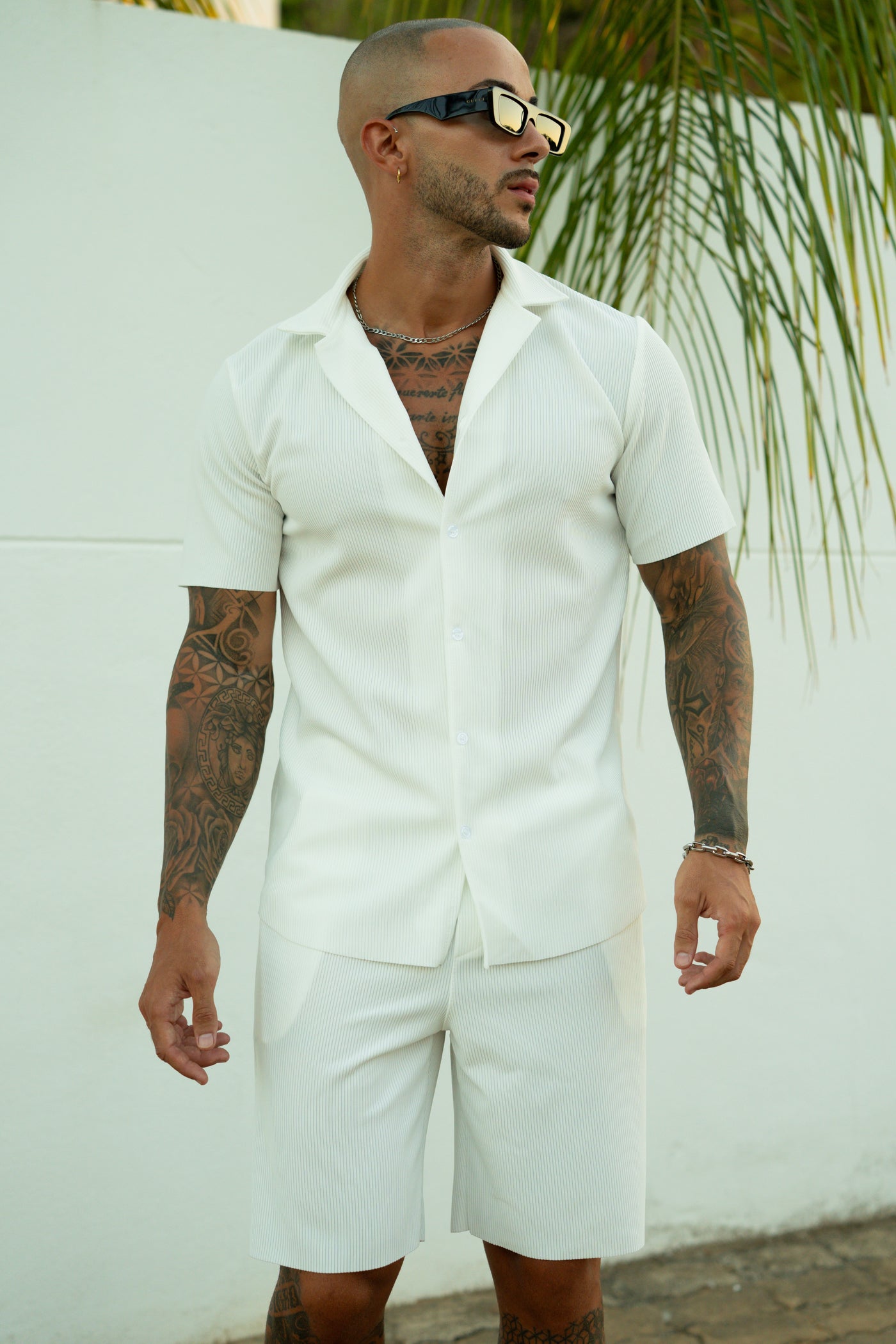 THE MYKA SET - BLOUSE + SHORT - WHITE