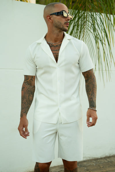 THE MYKA SET - BLOUSE + SHORT - WHITE