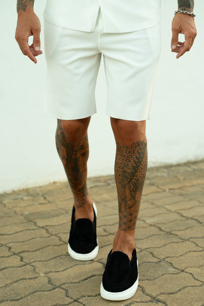 THE MYKA SET - BLOUSE + SHORT - WHITE