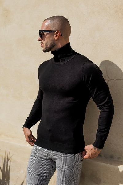 THE TURTLENECK  KNIT - BLACK