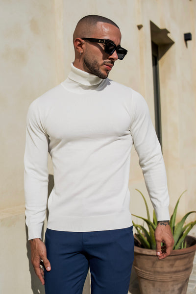 THE TURTLENECK  KNIT - WHITE