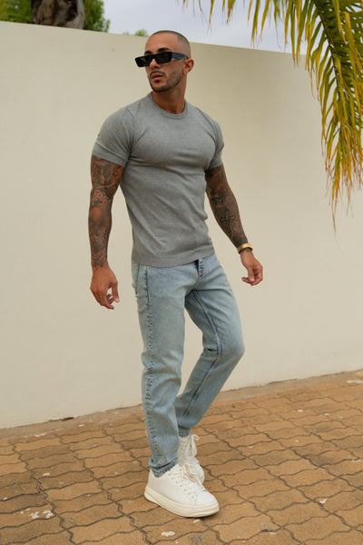 STRAIGHT FIT JEANS - BLUE