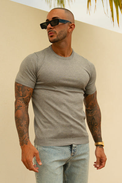 THE PABLO KNITWEAR T-SHIRT - GRIJS