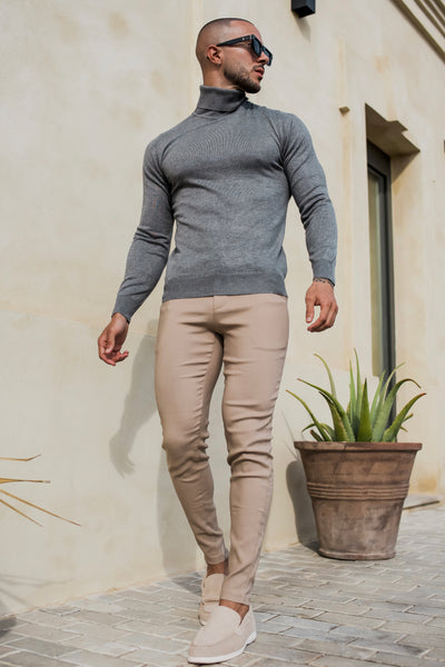 THE TURTLENECK  KNIT - GRAY