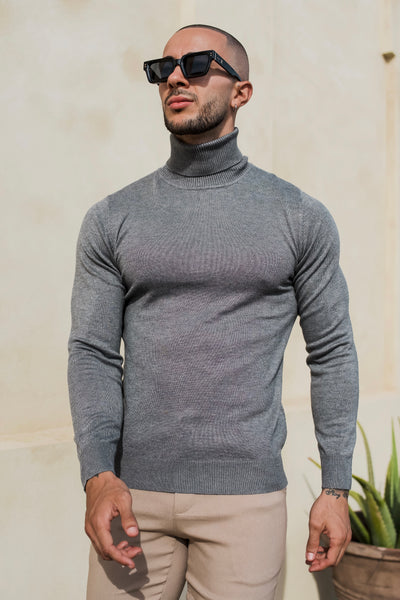 THE TURTLENECK  KNIT - GRAY