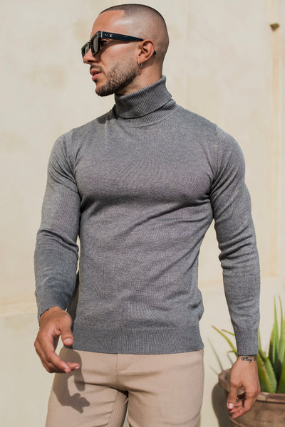 THE TURTLENECK  KNIT - GRAY