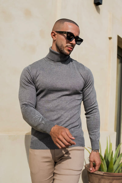 THE TURTLENECK  KNIT - GRAY