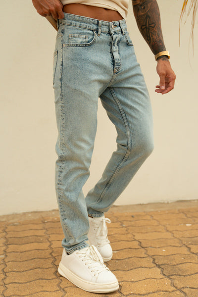 STRAIGHT FIT JEANS - BLUE