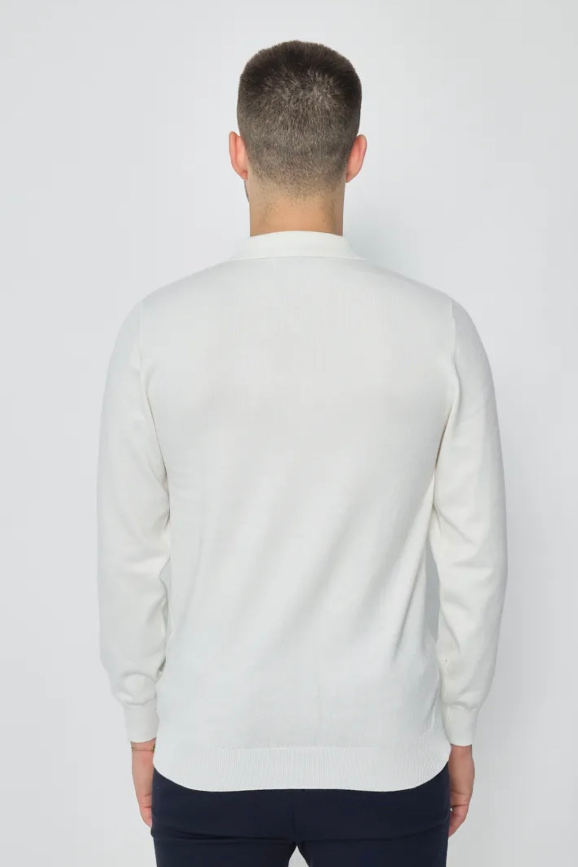 THE ZIPPER POLO KNIT - WHITE