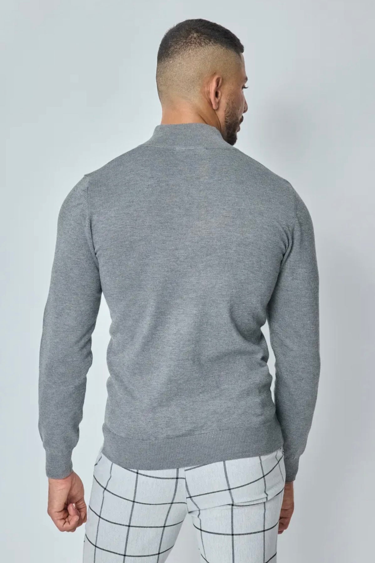 THE HALFZIP KNIT - GREY