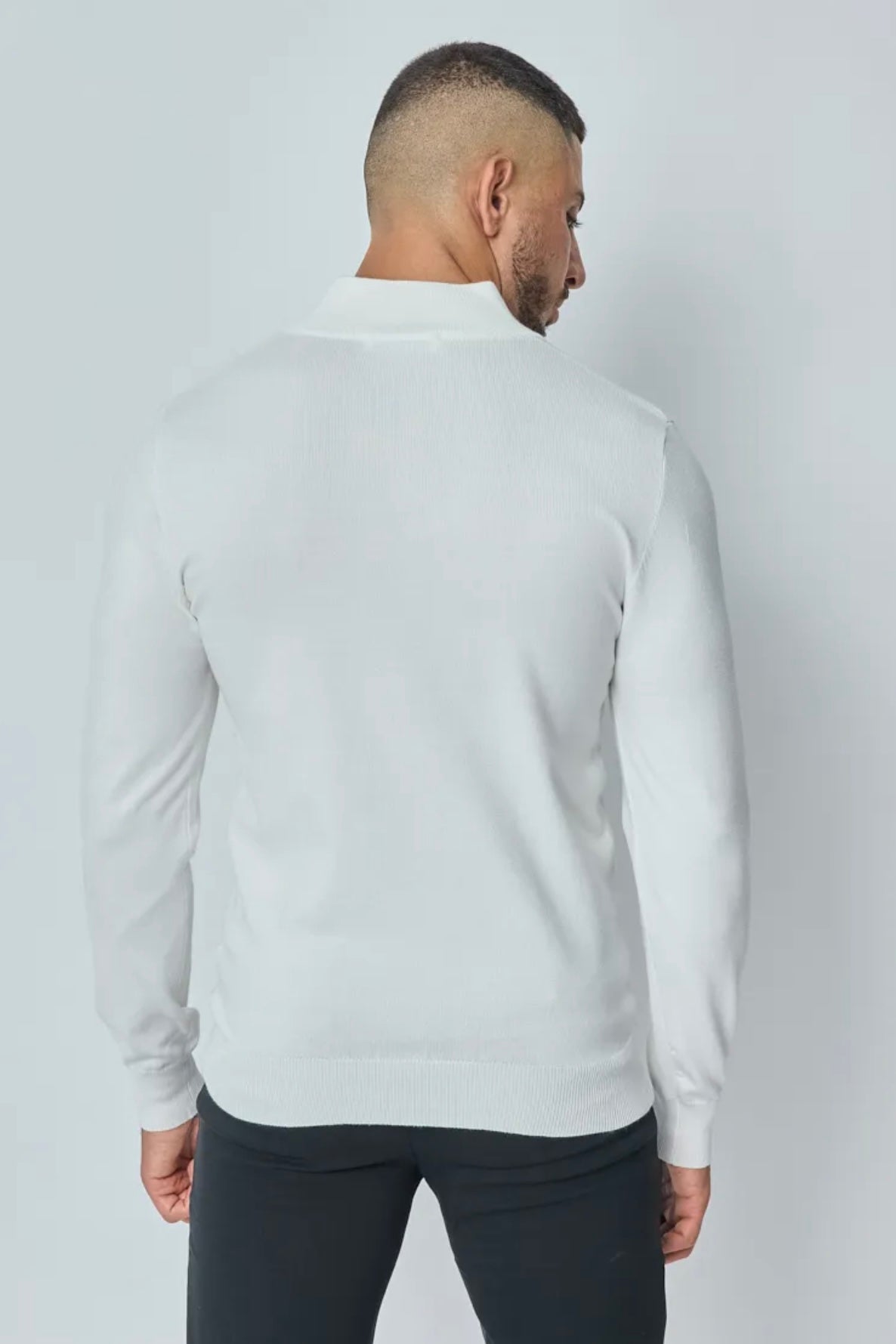 THE HALFZIP KNIT - WHITE