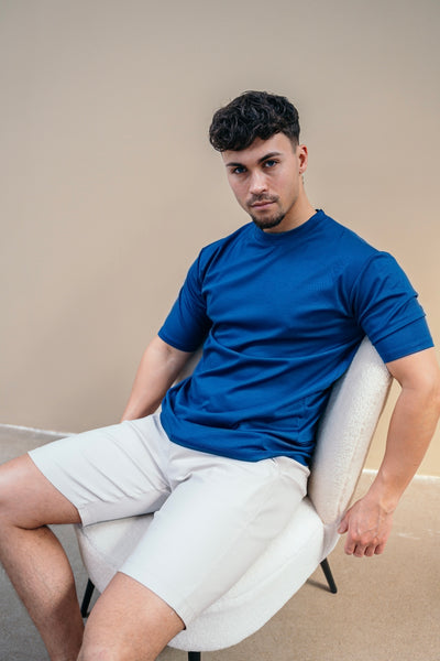 GLANS T-SHIRT - BLAUW