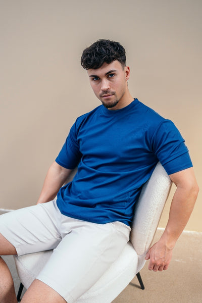 GLANS T-SHIRT - BLAUW