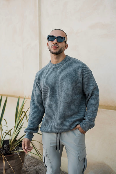 THE WOOLEN KNIT SWEATER - GRAY