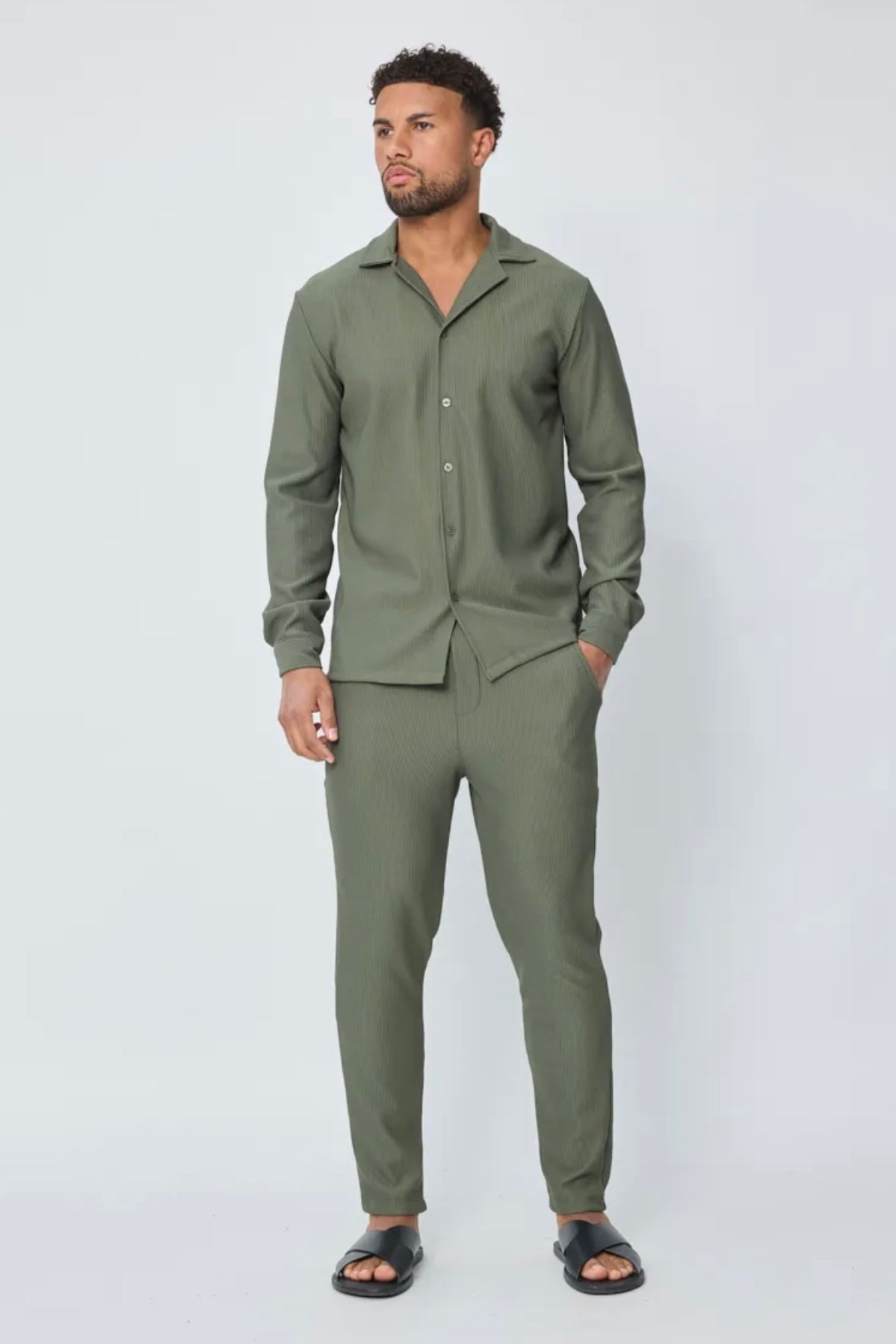 THE MARBA SET - BLOUSE + BROEK - KHAKI