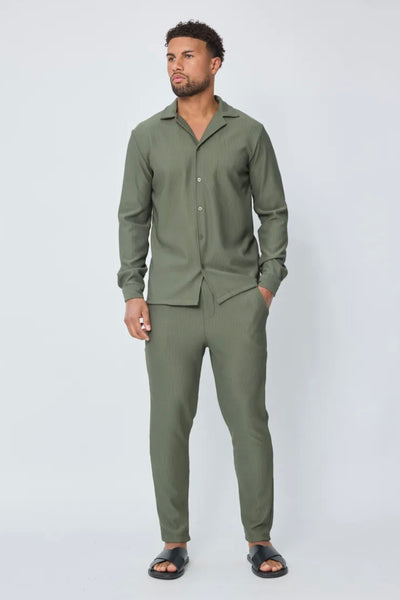 THE MARBA SET - BLOUSE + BROEK - KHAKI