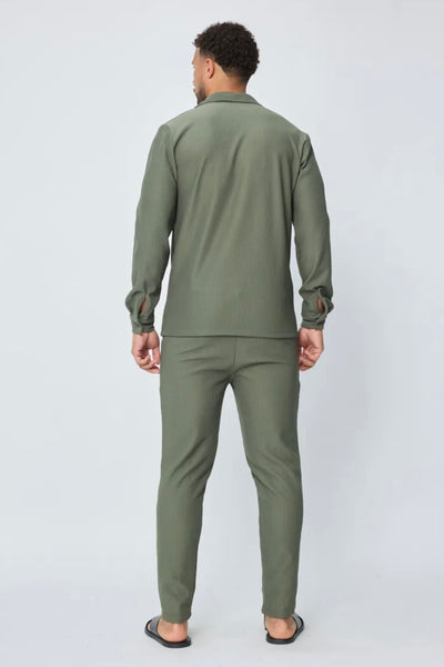 THE MARBA SET - BLOUSE + BROEK - KHAKI