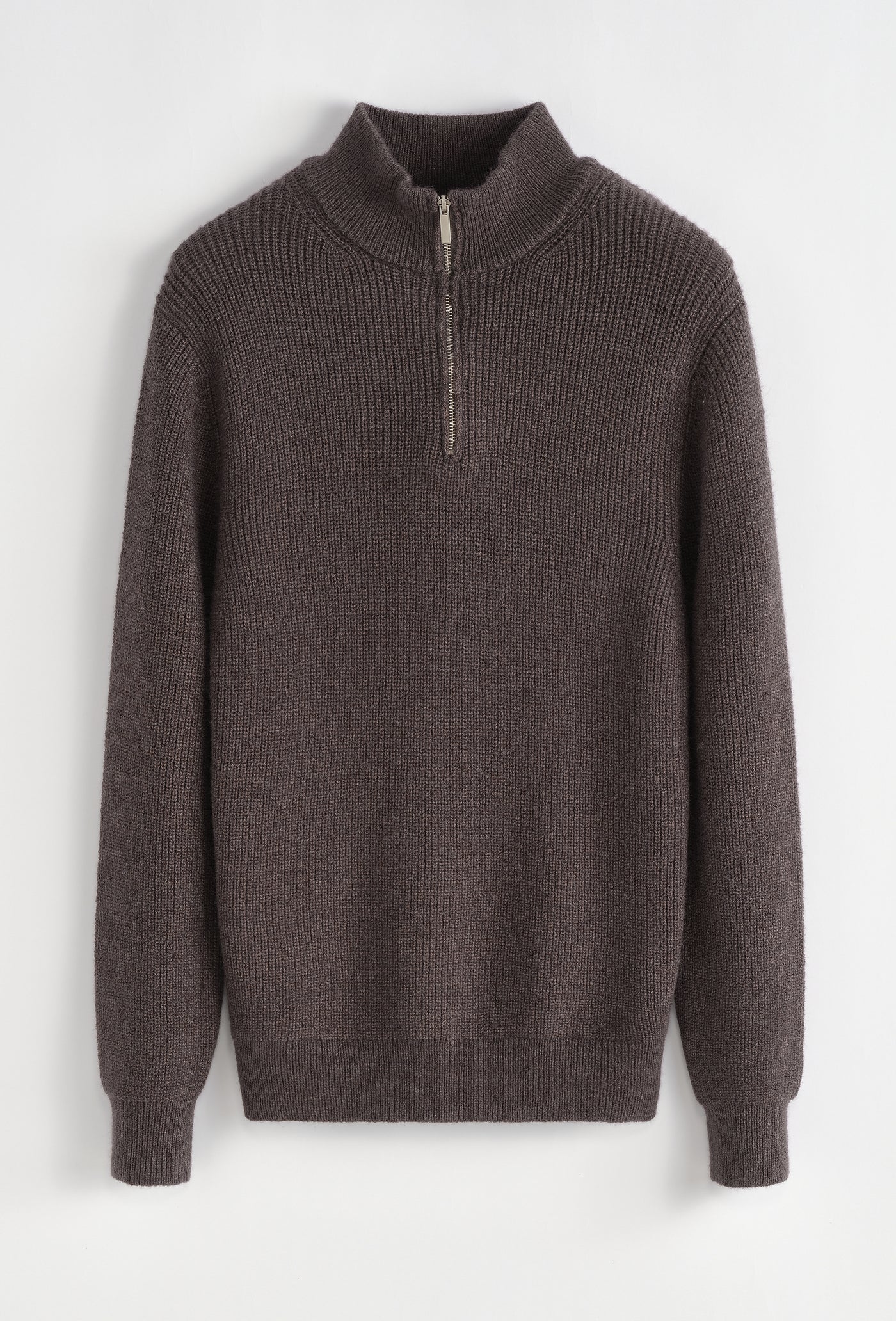THE ENZO HALFZIP SWEATER - BROWN