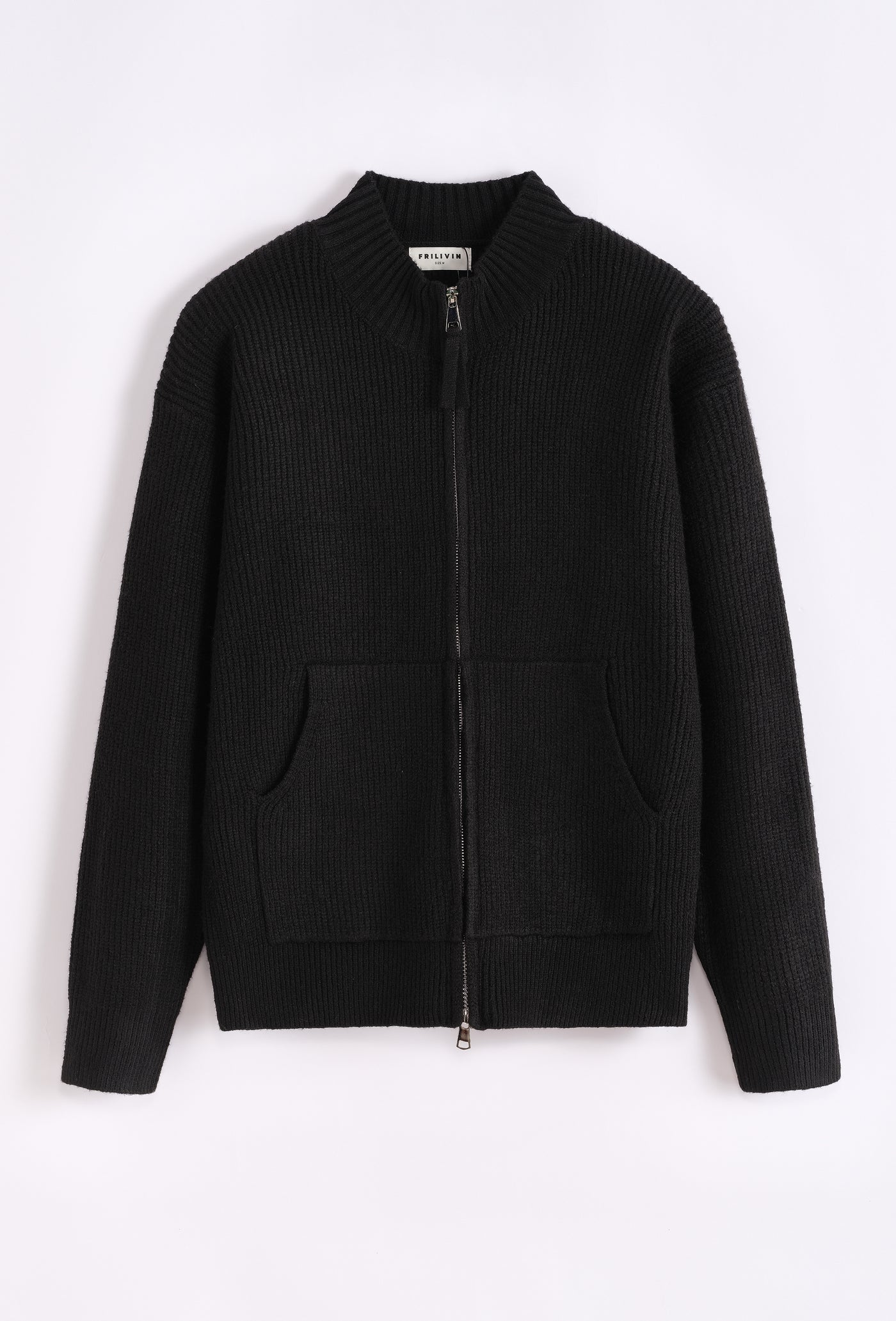 THE LOUIS FULL ZIP CARDIGAN - BLACK