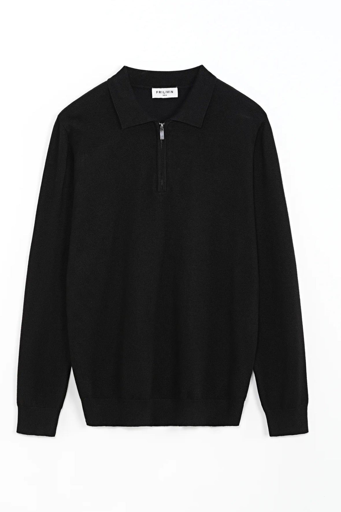 THE ZIPPER POLO KNIT - BLACK