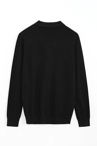 THE ZIPPER POLO KNIT - BLACK