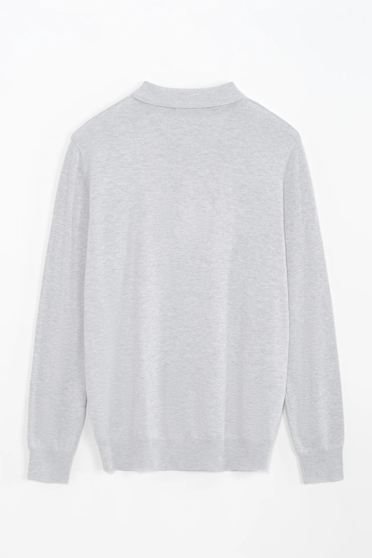 THE ZIPPER POLO KNIT - GRAY MELANGE