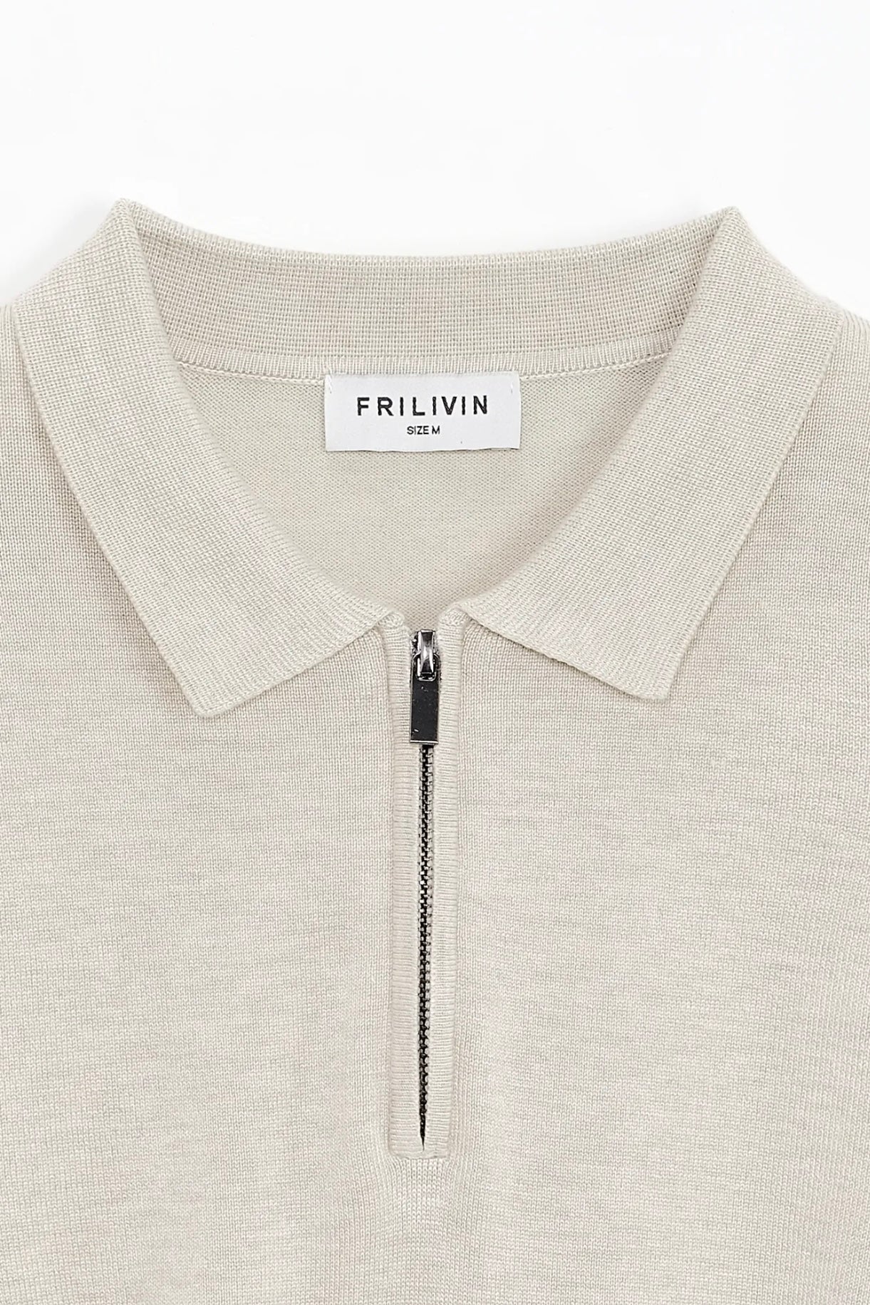 THE ZIPPER POLO KNIT - BEIGE MELANGE