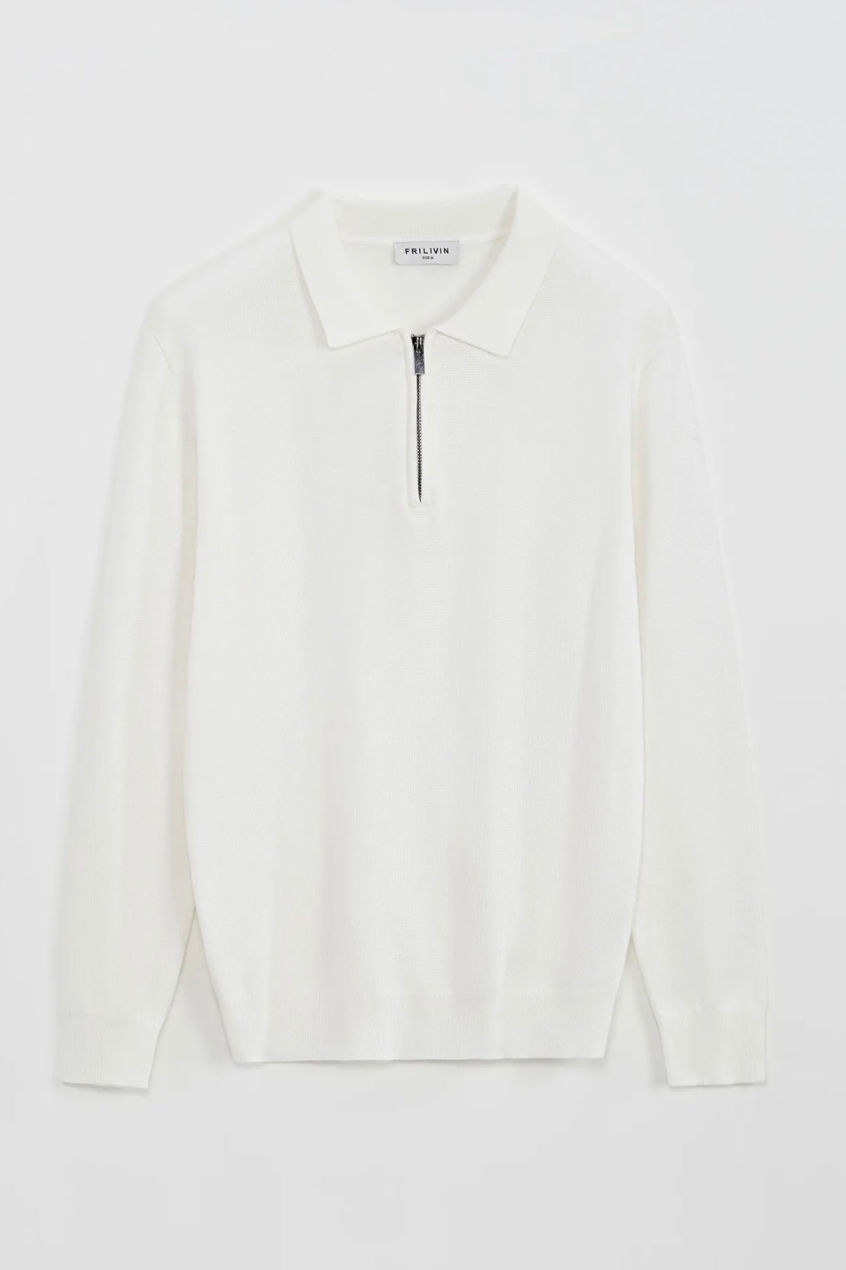 THE ZIPPER POLO KNIT - WHITE