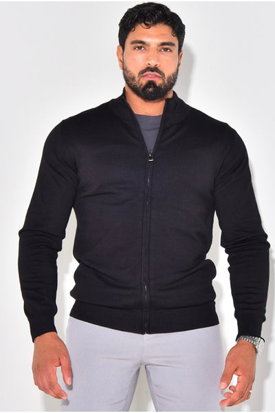 THE FULL ZIPPER KNIT - BLACK