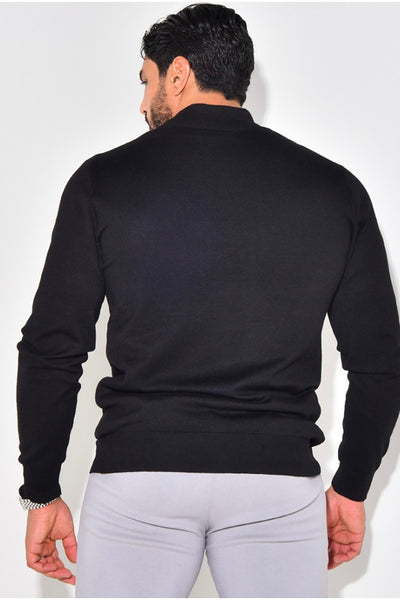 THE FULL ZIPPER KNIT - BLACK