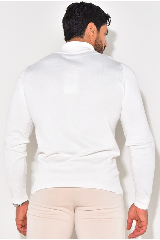 THE FULL ZIPPER KNIT - WHITE