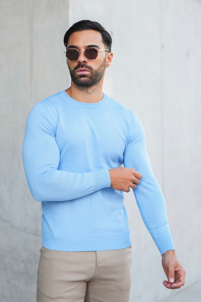 THE CREWNECK KNIT - LIGHT BLUE