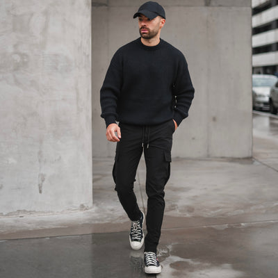 THE WOOLEN KNIT SWEATER - BLACK