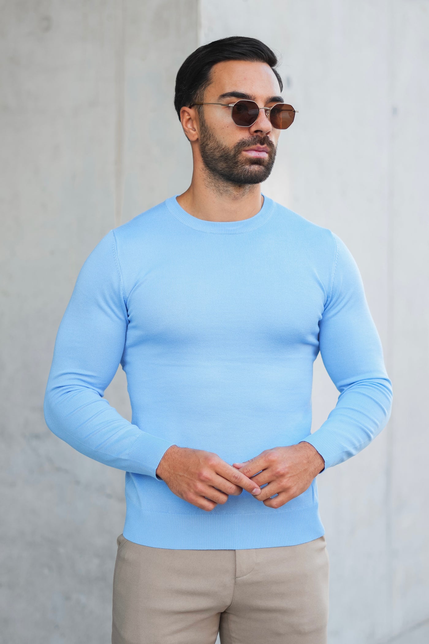 THE CREWNECK KNIT - LIGHT BLUE