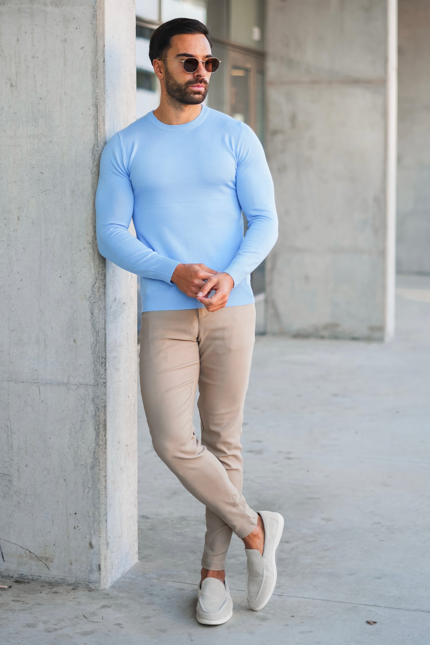 THE CREWNECK KNIT - LIGHT BLUE