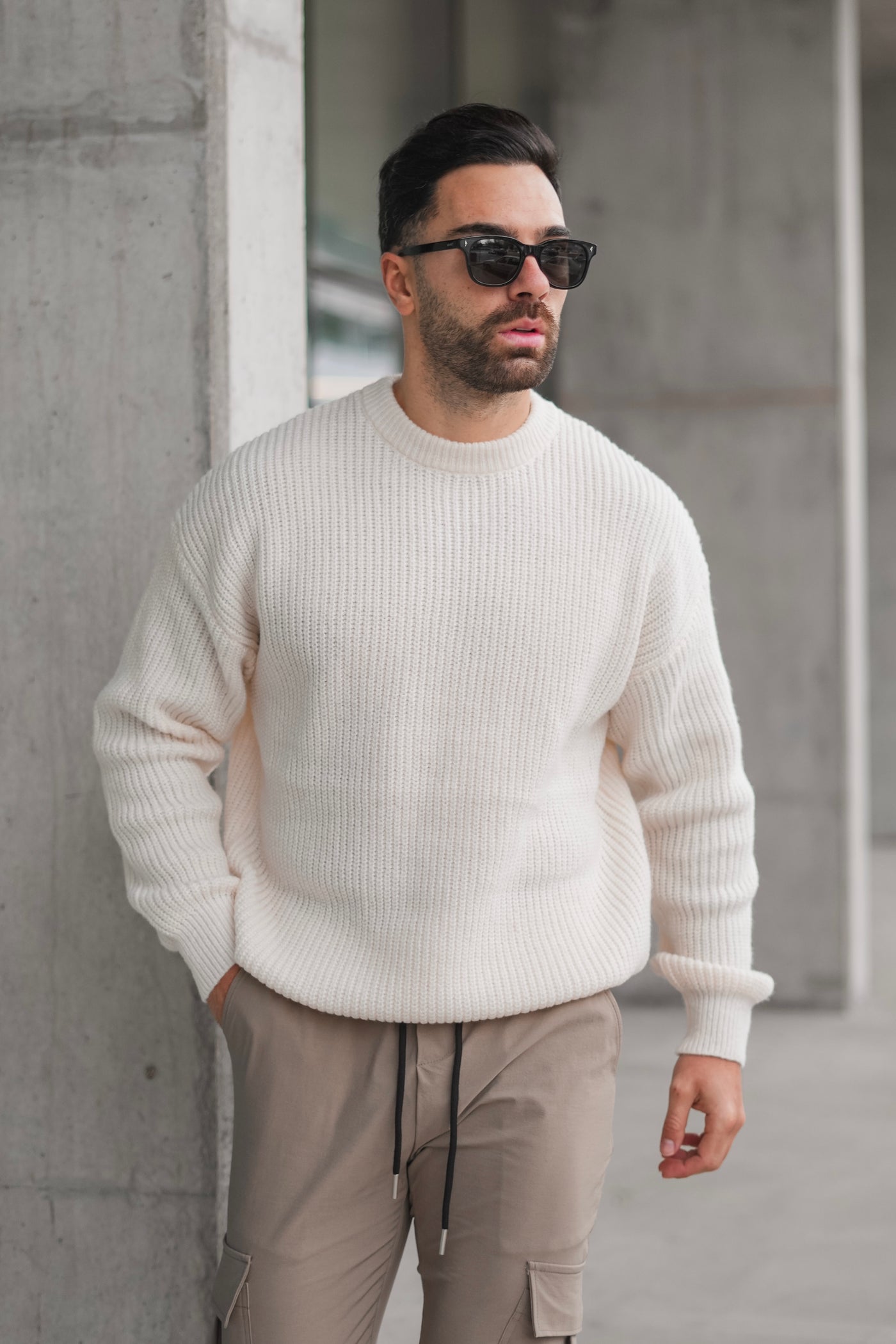 THE WOOLEN KNIT SWEATER - CREME