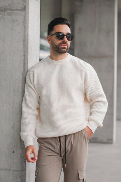 THE WOOLEN KNIT SWEATER - CREME